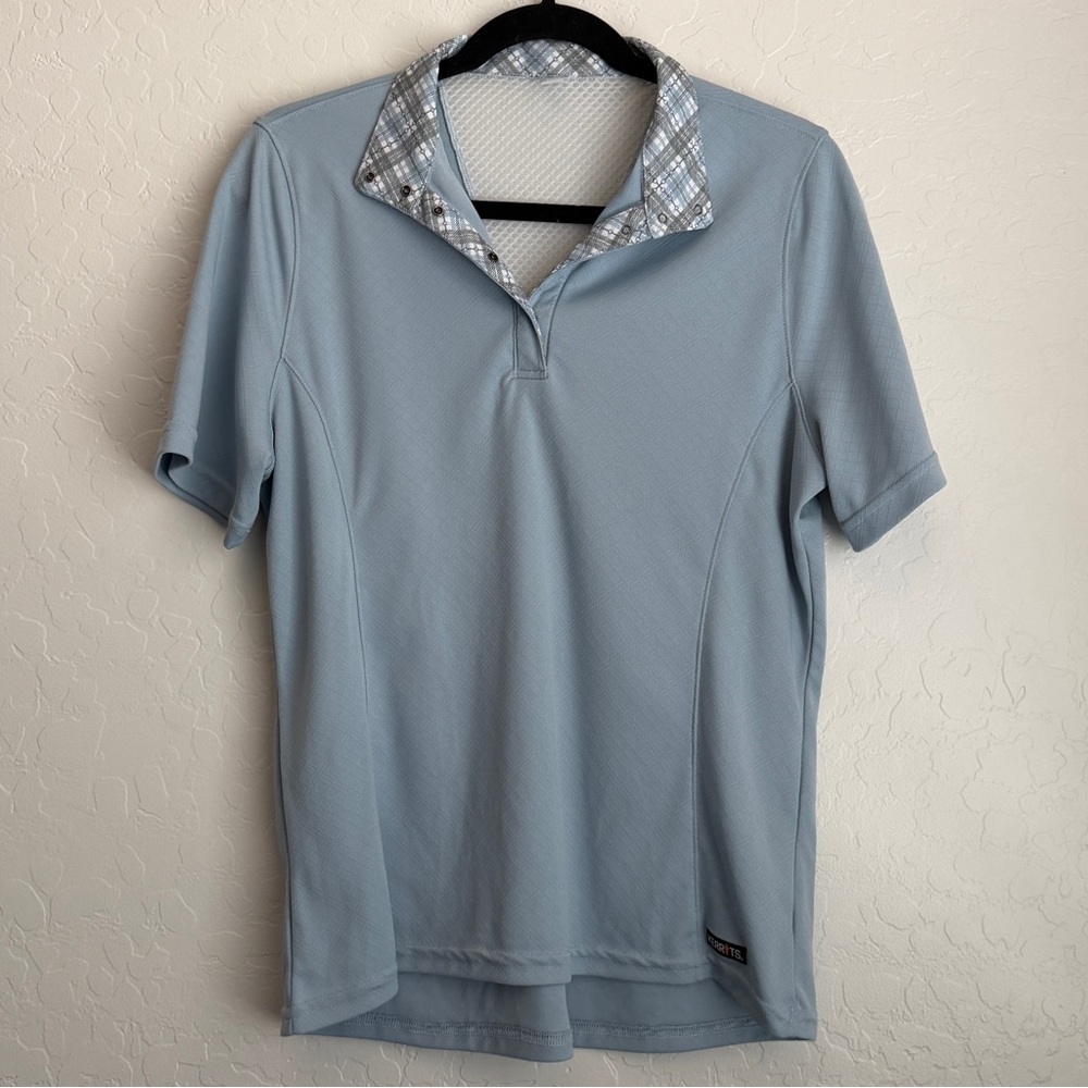 Kerrits Women's Encore Short Sleeve Show Shirt Blue Large - Picture 2 of 11